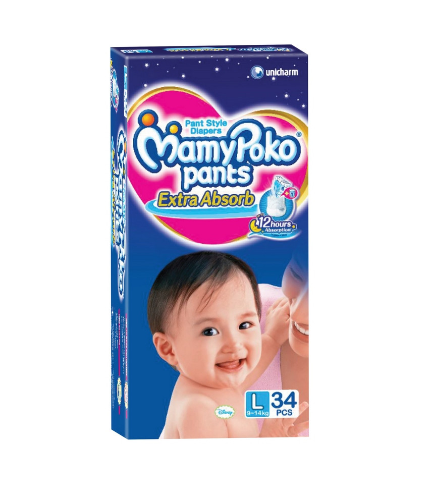 Mamy Poko Pants Extra Absorb L(9-14Kg)-34 Pcs: Buy Mamy